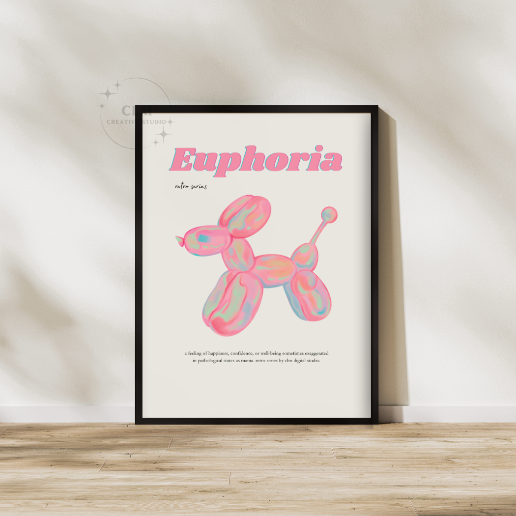 Pink Nostalgic Euphoria Wall Art Prints: 9"x11"