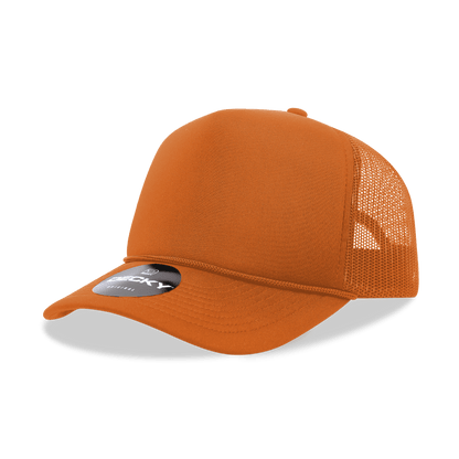Decky 6025 - Mid Profile, 5 Panel Foam Trucker Hat - 6025: Pnk/Wht/Pnk - Bria Blair Creative