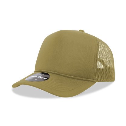Decky 6025 - Mid Profile, 5 Panel Foam Trucker Hat - 6025: Pnk/Wht/Pnk - Bria Blair Creative