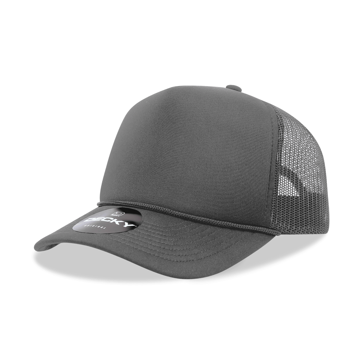 Decky 6025 - Mid Profile, 5 Panel Foam Trucker Hat - 6025: Pnk/Wht/Pnk - Bria Blair Creative