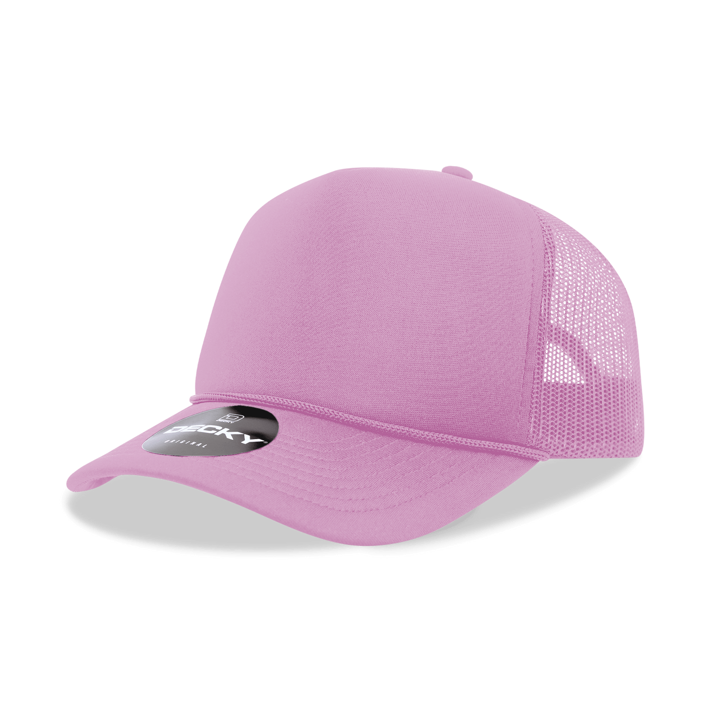 Decky 6025 - Mid Profile, 5 Panel Foam Trucker Hat - 6025: Pnk/Wht/Pnk - Bria Blair Creative