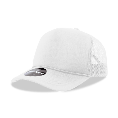 Decky 6025 - Mid Profile, 5 Panel Foam Trucker Hat - 6025: Red/Wht/Ryl - Bria Blair Creative