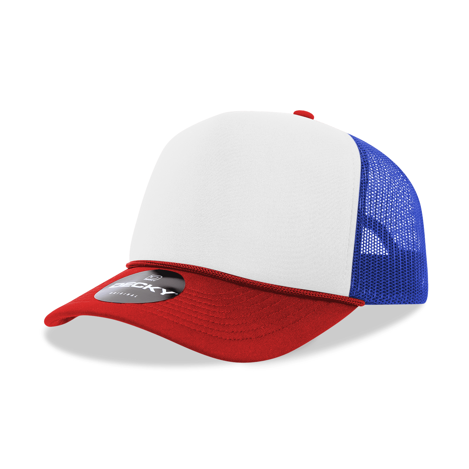 Decky 6025 - Mid Profile, 5 Panel Foam Trucker Hat - 6025: Sky/Wht/Sky - Bria Blair Creative