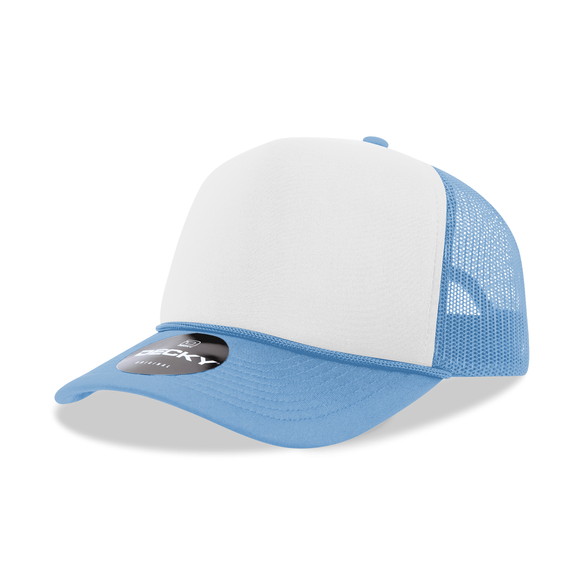 Decky 6025 - Mid Profile, 5 Panel Foam Trucker Hat - 6025: Sky/Wht/Sky - Bria Blair Creative