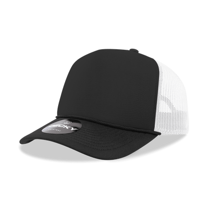 Decky 6025 - Mid Profile, 5 Panel Foam Trucker Hat - 6025: Teal/White - Bria Blair Creative