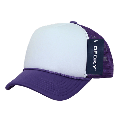 Decky 7010 - Kids, Youth Trucker Foam Hats, Mesh Back - 7010: Purple/White - Bria Blair Creative