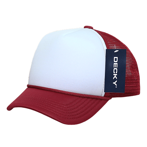 Decky 7010 - Kids, Youth Trucker Foam Hats, Mesh Back - 7010: Red/White - Bria Blair Creative