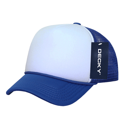 Decky 7010 - Kids, Youth Trucker Foam Hats, Mesh Back - 7010: Royal/White - Bria Blair Creative