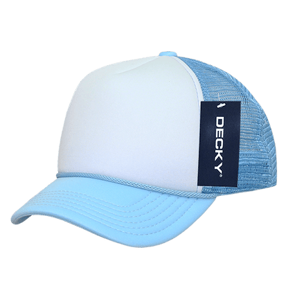 Decky 7010 - Kids, Youth Trucker Foam Hats, Mesh Back - 7010: Sky/White - Bria Blair Creative