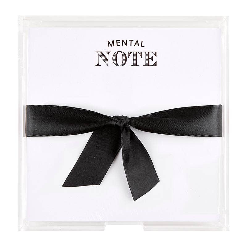 Square Notepaper in Acrylic Tray - Mental Note