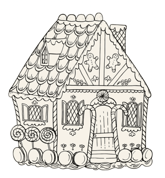 Die - Cut Gingerbread House Coloring Paper Placemats - Bria Blair Creative