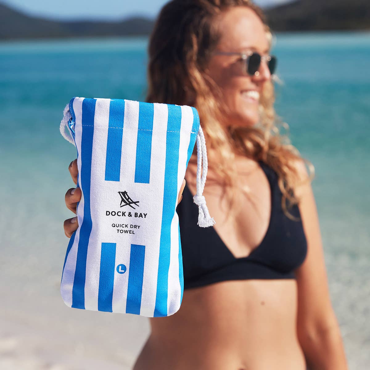 Dock & Bay Quick Dry Towels - Cabana - Bondi Blue: Large (63x35") - Bria Blair Creative