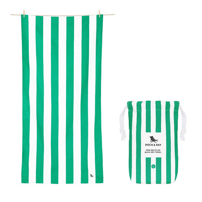 Dock & Bay Quick Dry Towels - Cabana - Cancun Green: Large (63x35") - Bria Blair Creative