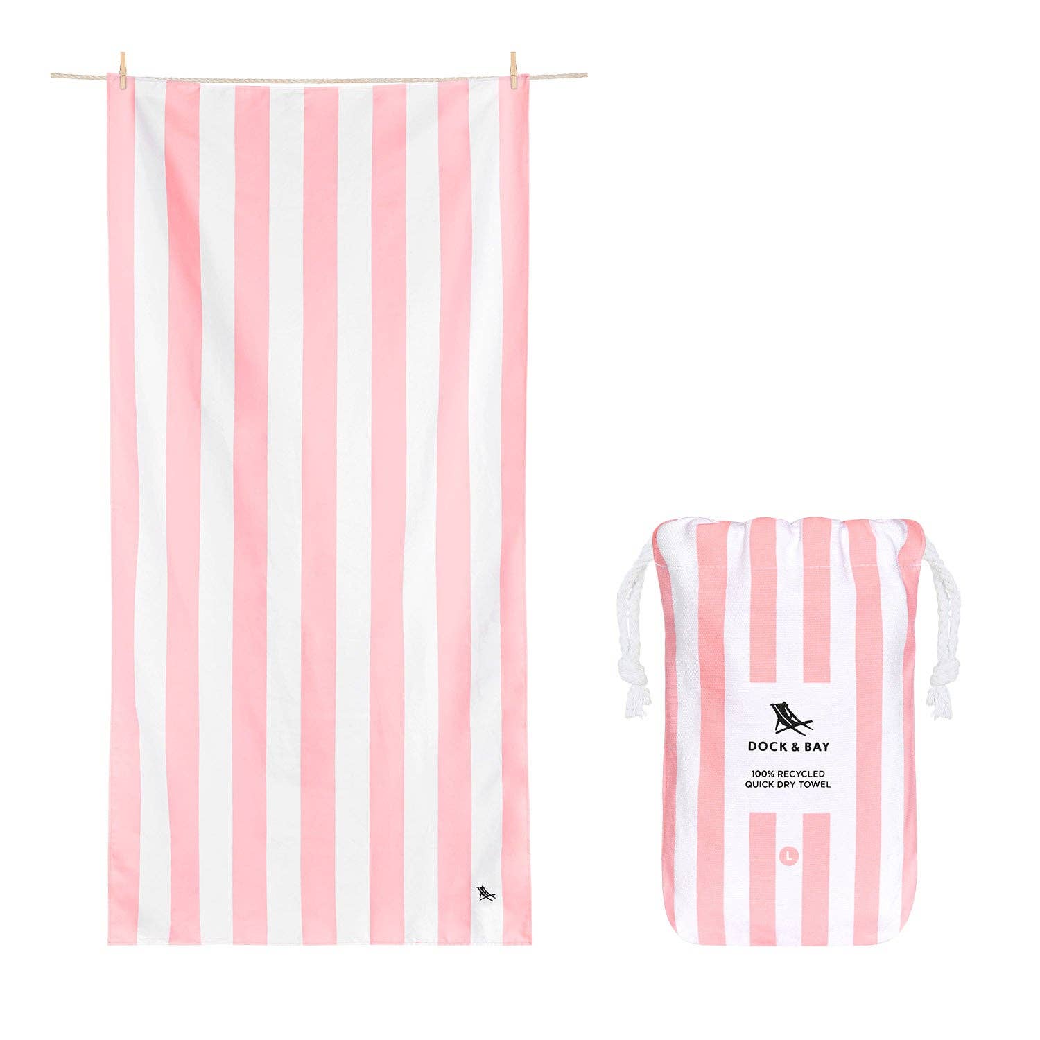 Dock & Bay Quick Dry Towels - Cabana - Malibu Pink: Large (63x35") - Bria Blair Creative