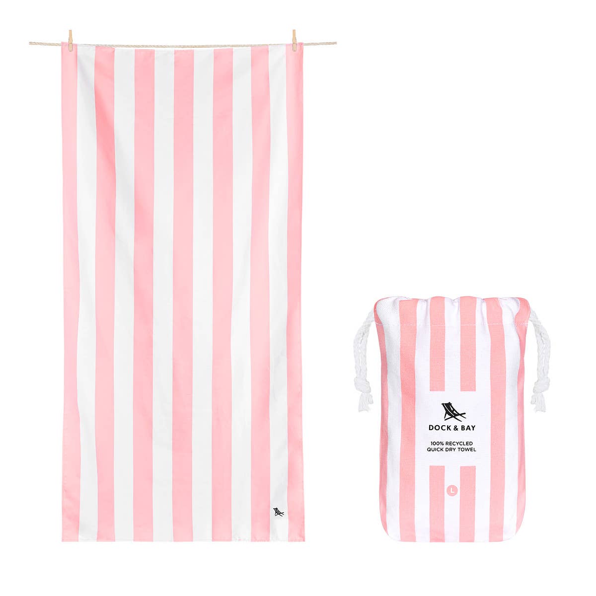 Dock & Bay Quick Dry Towels - Cabana - Malibu Pink: Large (63x35") - Bria Blair Creative