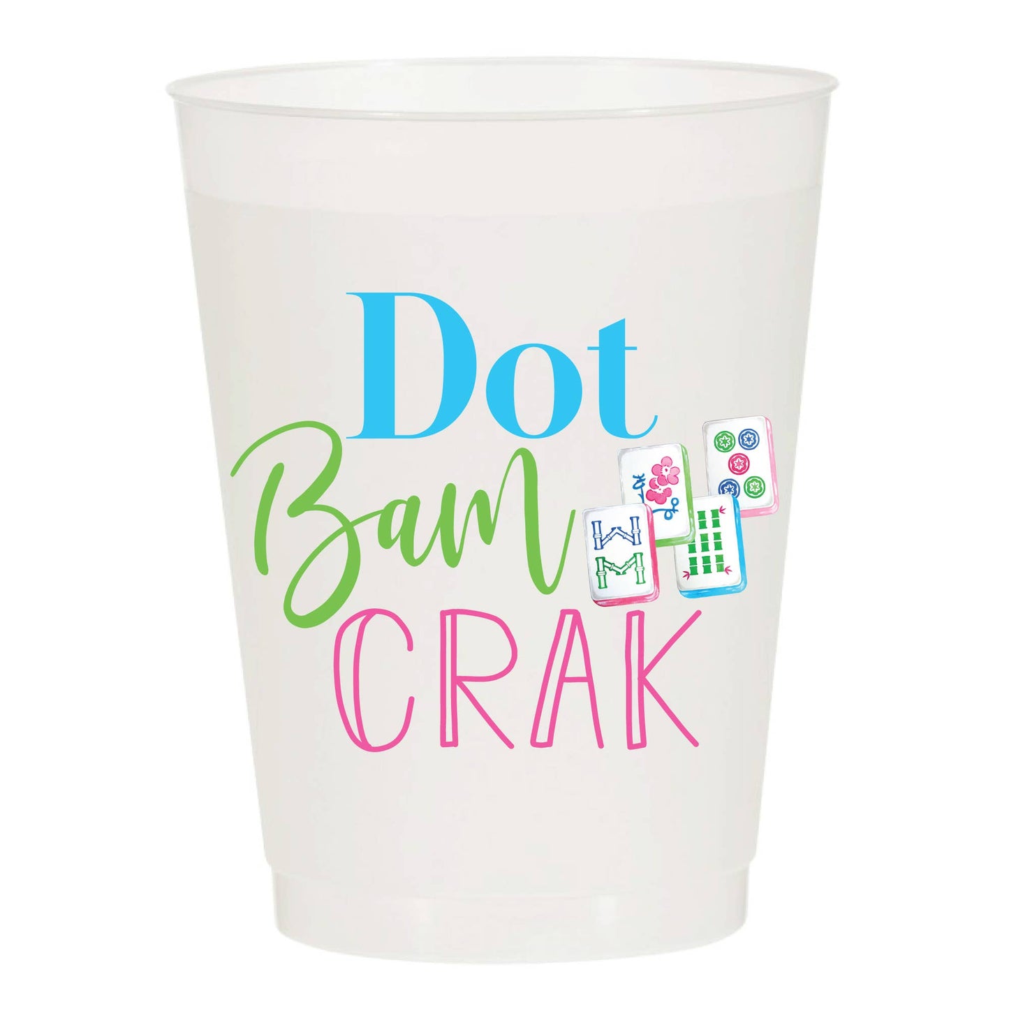 Dot Bam Crak Full Color Frosted Cups - Mahjong: Pack of 10 - Bria Blair Creative