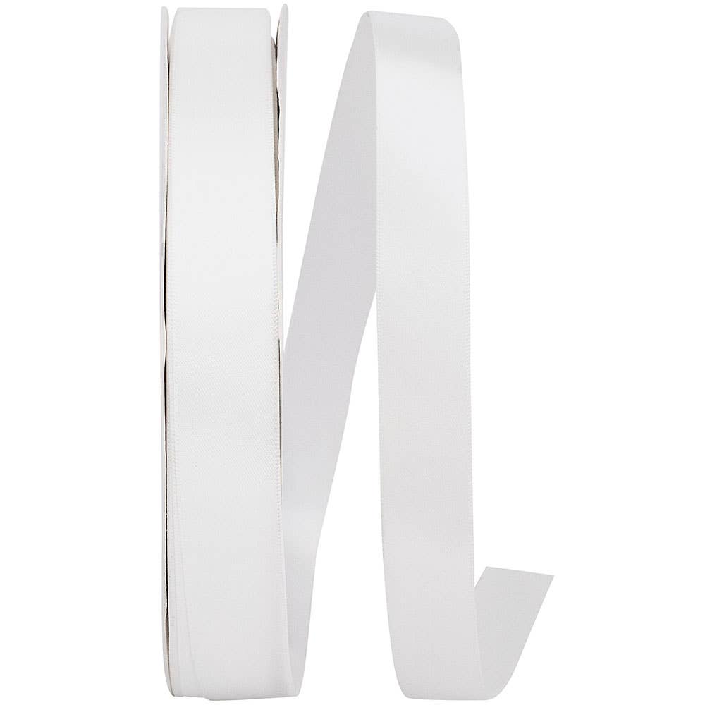 Double Face Satin Ribbon - Dfs, White, 7/8 In, 100 Yards - Bria Blair Creative