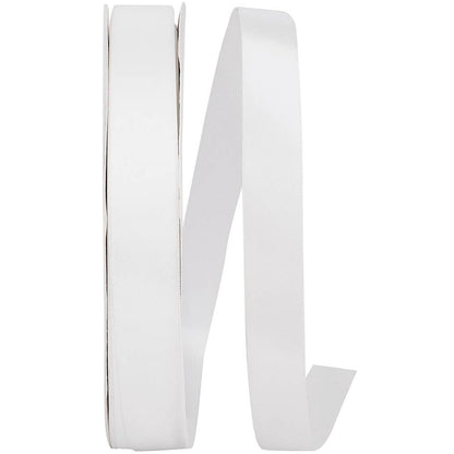 Double Face Satin Ribbon - Dfs, White, 7/8 In, 100 Yards - Bria Blair Creative