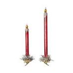 Frosted Red Glass Taper Candle Clip-on Ornament