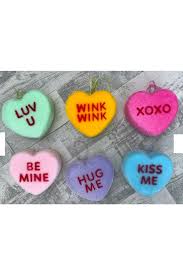 6" Flocked Conversation Hearts - Assorted