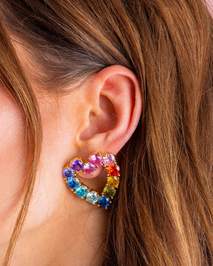 Drop Earrings - Hearts w/ Colorful Gems - Katie - Bria Blair Creative
