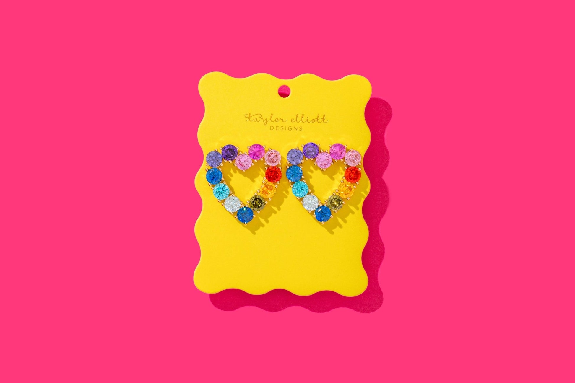Drop Earrings - Hearts w/ Colorful Gems - Katie - Bria Blair Creative