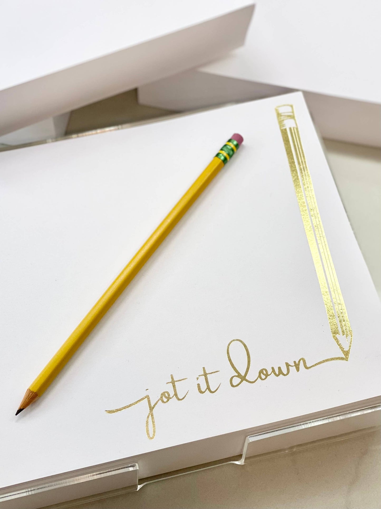 Notepad - Gold Foil Luxe Pencil