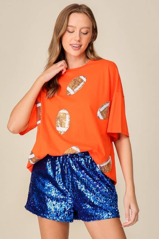 Game Day Dazzling Football T-shirt: H GREY / 2-2-2 (S-M-L)
