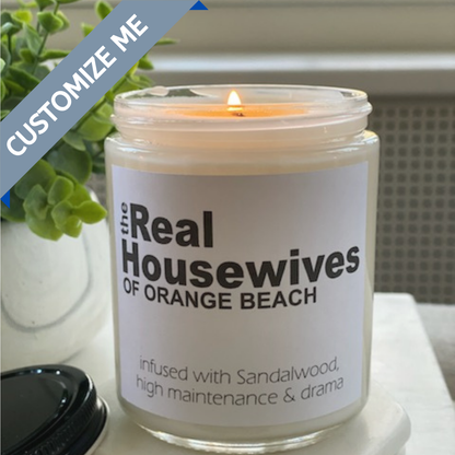 The Real Housewives custom candle