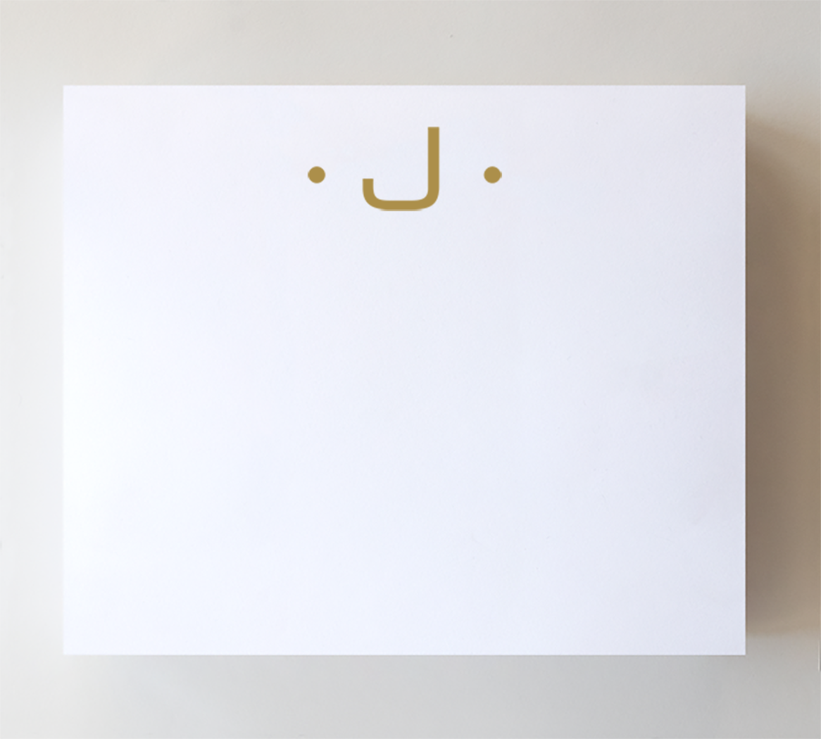 Initial Notepads with Acrylic Tray - Luxe Gold Foil: O