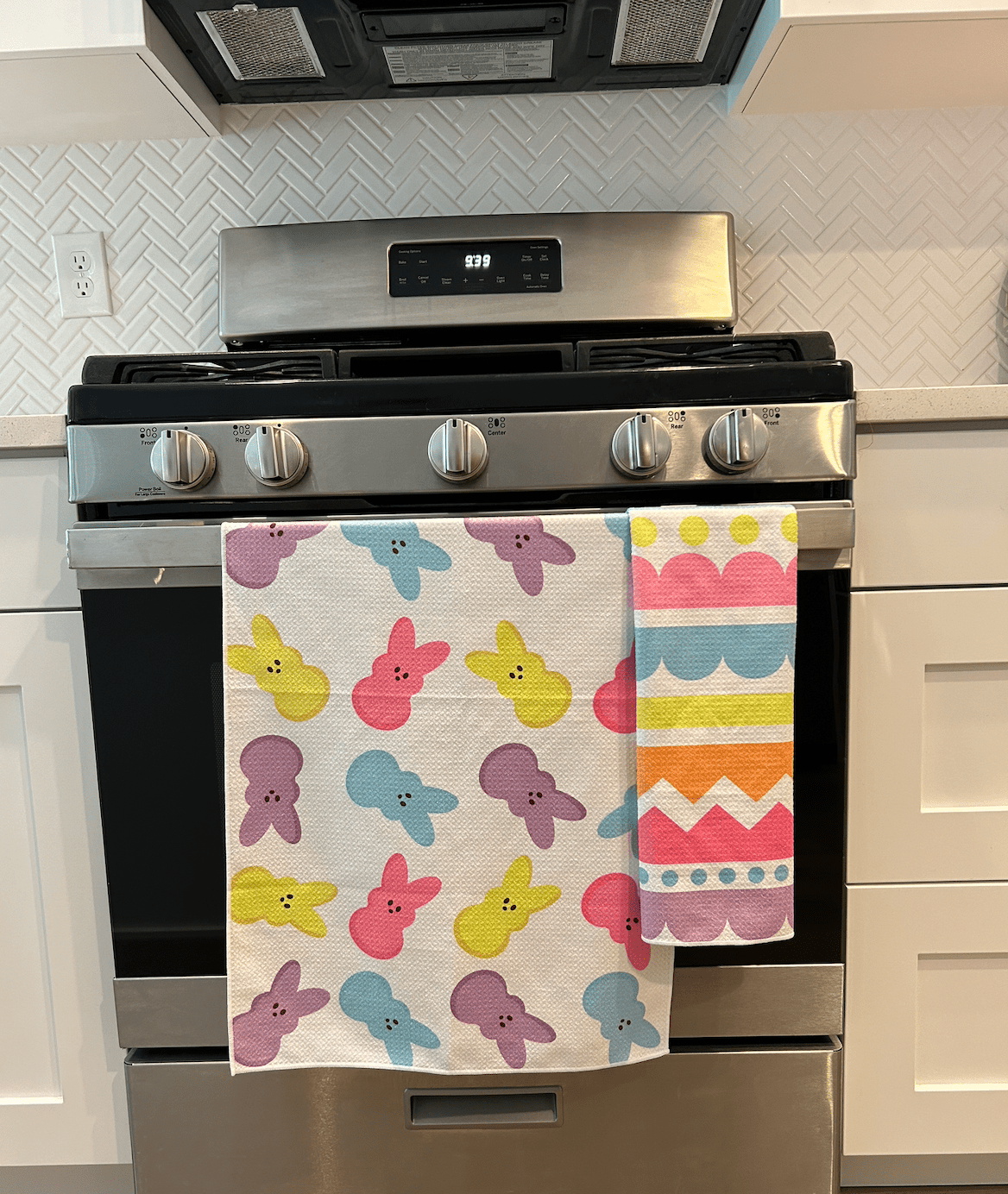 Easter Stripes Bloom Dish Towel - Bria Blair Creative