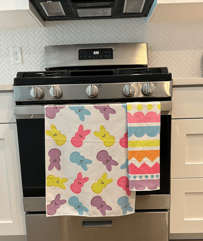 Easter Stripes Bloom Dish Towel - Bria Blair Creative