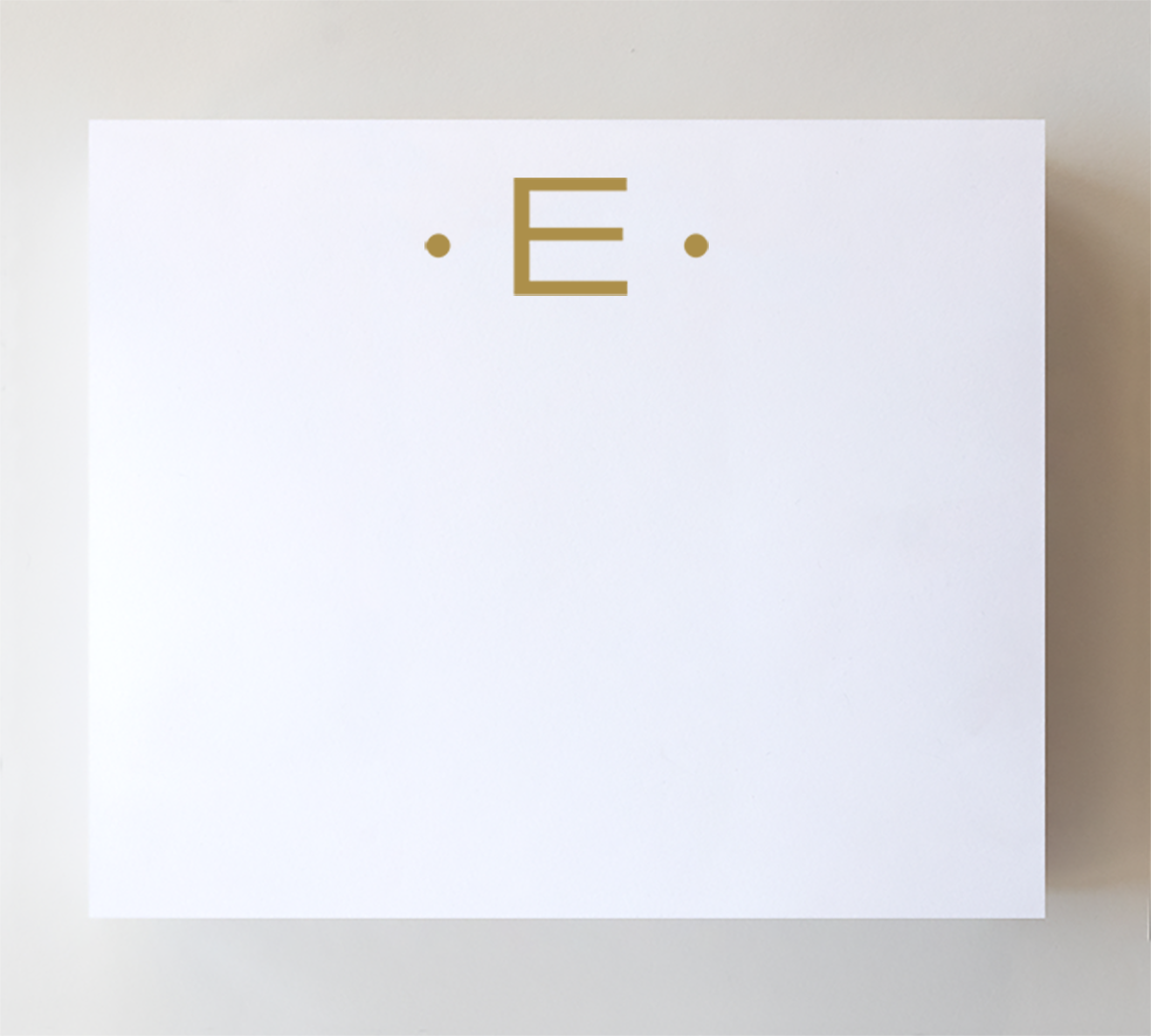 Initial Notepads with Acrylic Tray - Luxe Gold Foil: O