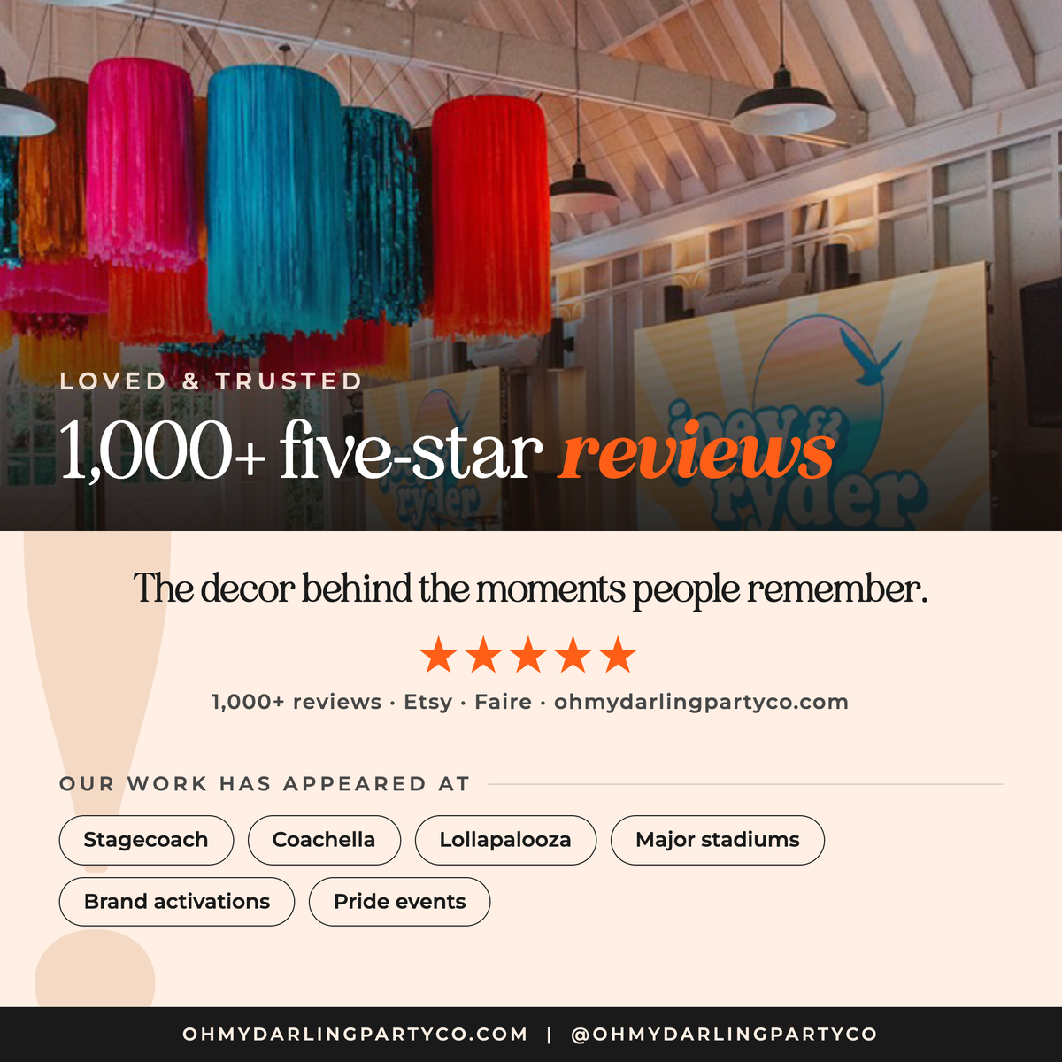 Custom Aerial Ceiling Fringe Strand: 16 Feet / Premium