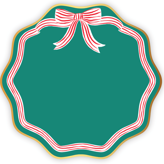 ELEGANT GREEN PEPPERMINT BOW DINNER PLATES - Bria Blair Creative