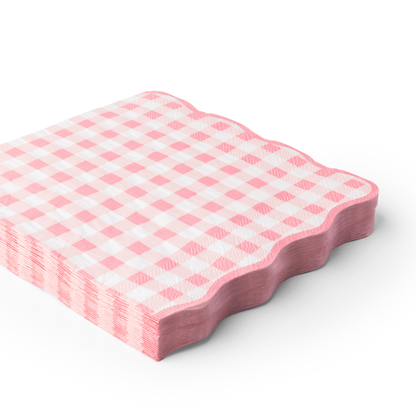 ELEGANT PETAL PINK GINGHAM DINNER NAPKINS - Bria Blair Creative