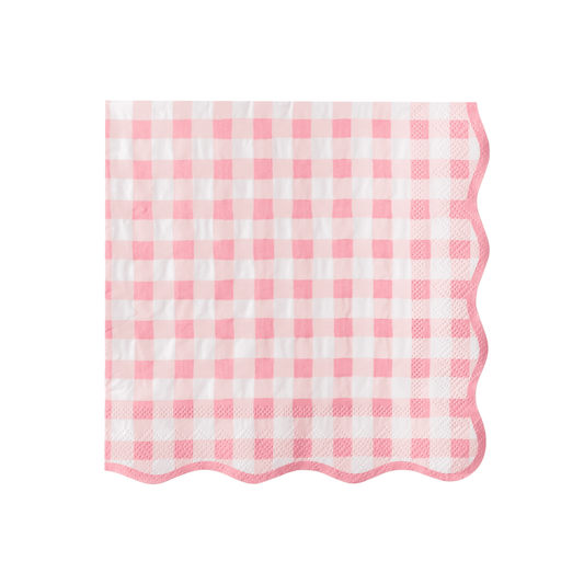 ELEGANT PETAL PINK GINGHAM DINNER NAPKINS - Bria Blair Creative