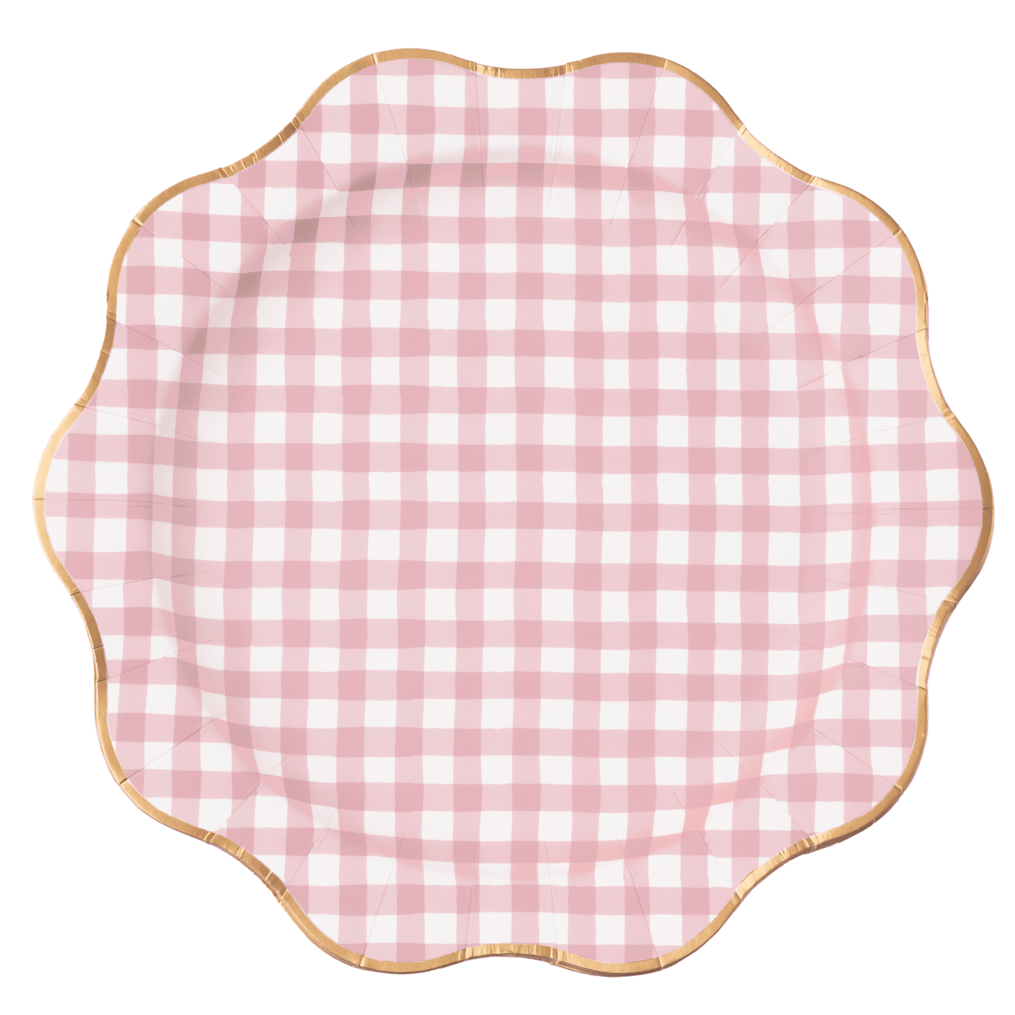 ELEGANT PETAL PINK GINGHAM DINNER PLATES - Bria Blair Creative
