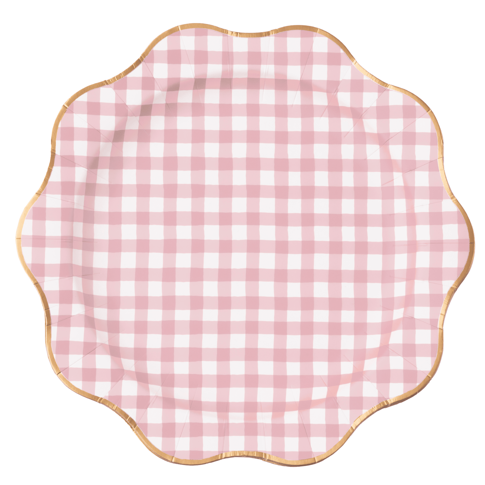 ELEGANT PETAL PINK GINGHAM DINNER PLATES - Bria Blair Creative