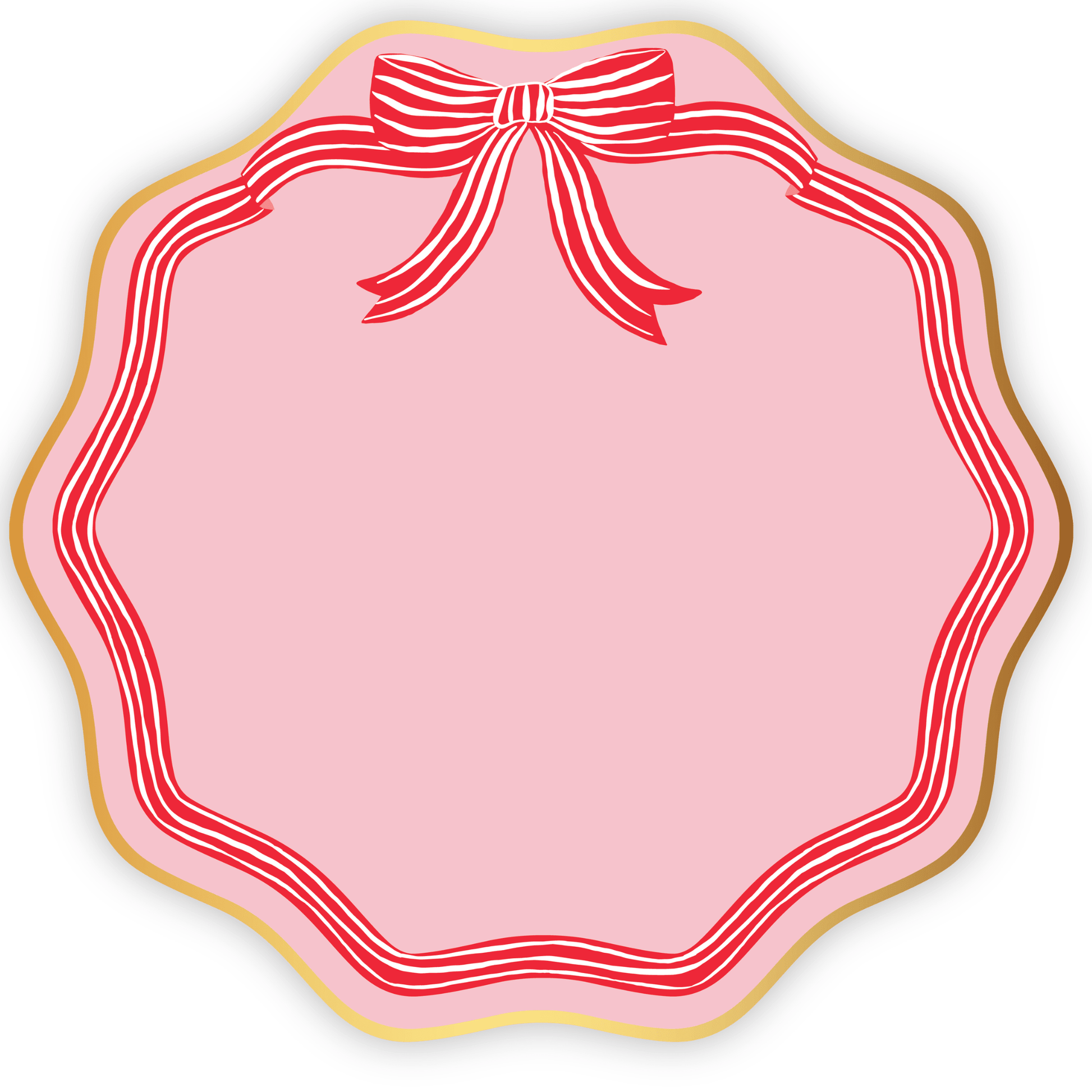 ELEGANT PINK PEPPERMINT BOW DINNER PLATES - Bria Blair Creative