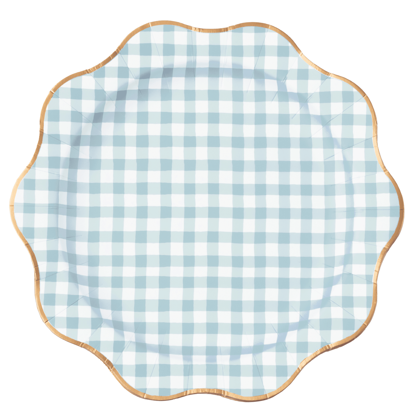 ELEGANT SKY BLUE GINGHAM DINNER PLATES - Bria Blair Creative