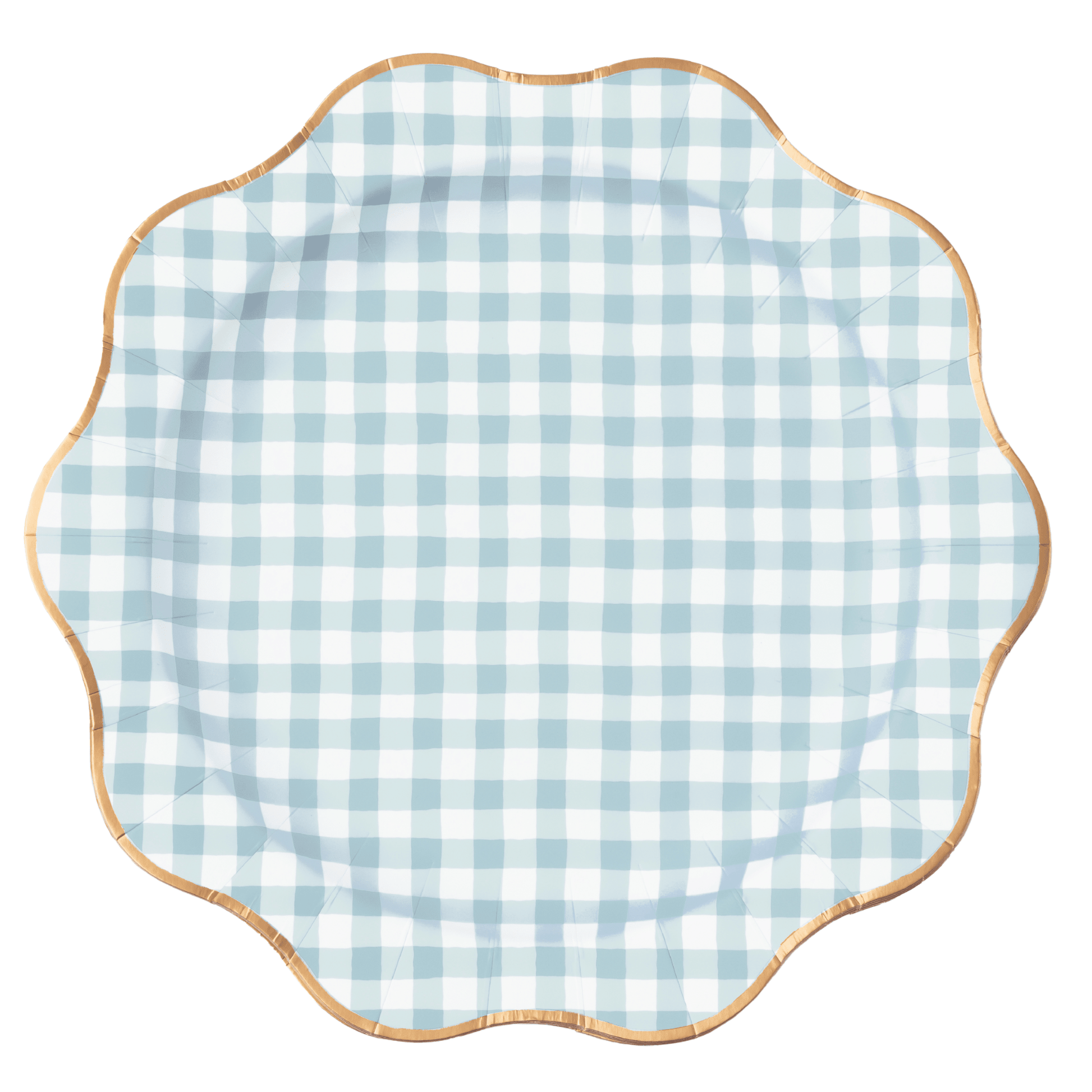 ELEGANT SKY BLUE GINGHAM DINNER PLATES - Bria Blair Creative