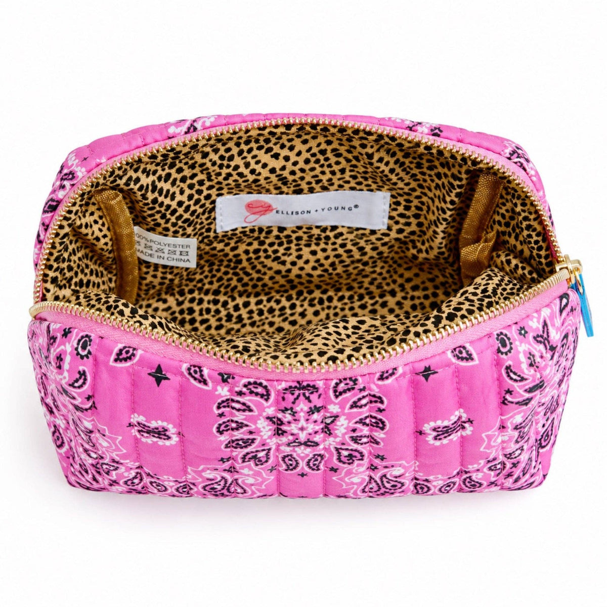 Ellison+Young Bandana Cosmetic Case, Everyday Travel Pouch: Classic Red - Bria Blair Creative