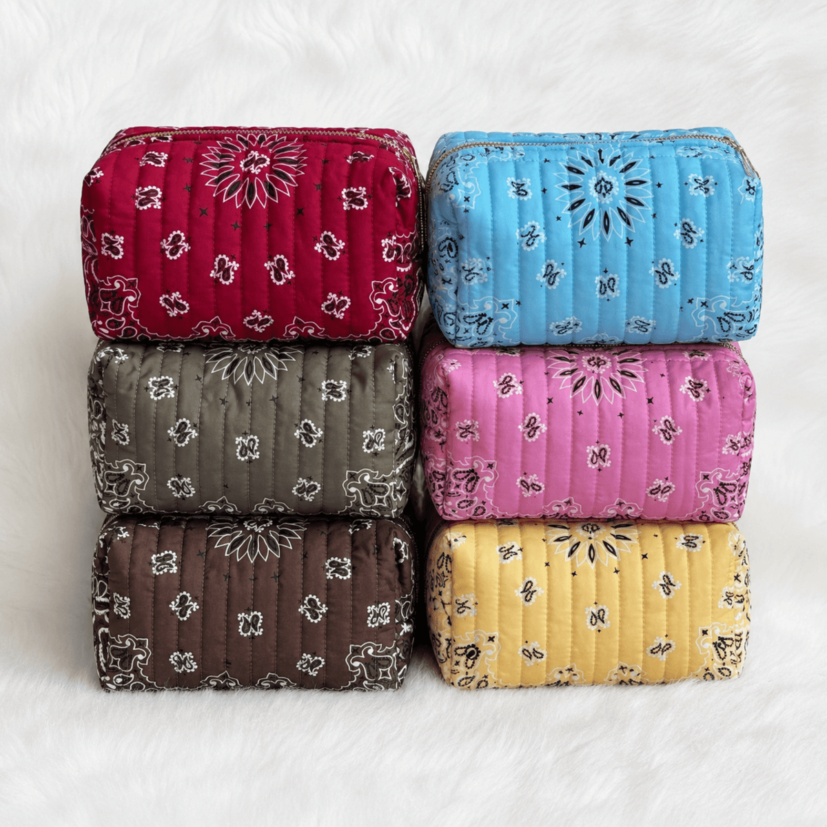 Ellison+Young Bandana Cosmetic Case, Everyday Travel Pouch: Classic Red - Bria Blair Creative