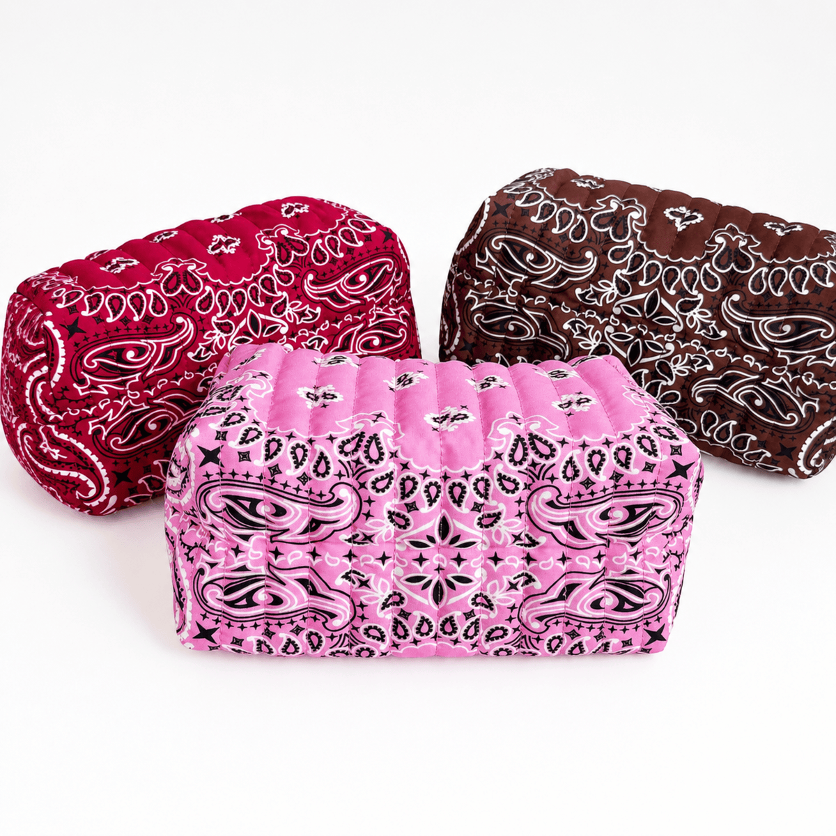 Ellison+Young Bandana Cosmetic Case, Everyday Travel Pouch: Coco Brown - Bria Blair Creative
