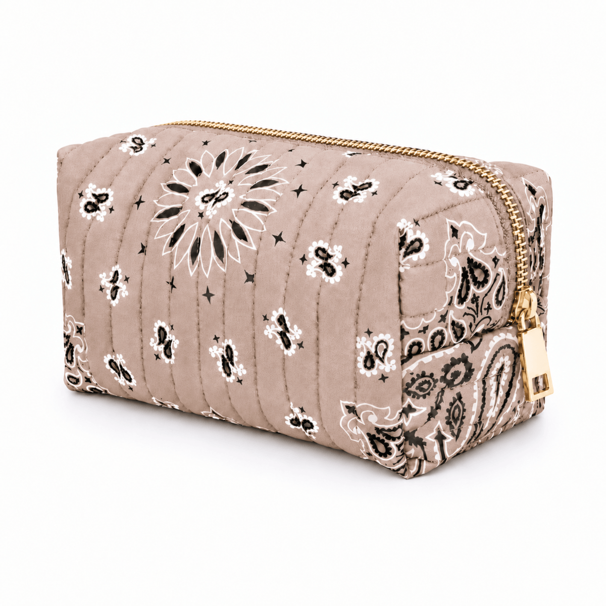 Ellison+Young Bandana Cosmetic Case, Everyday Travel Pouch: Coco Brown - Bria Blair Creative