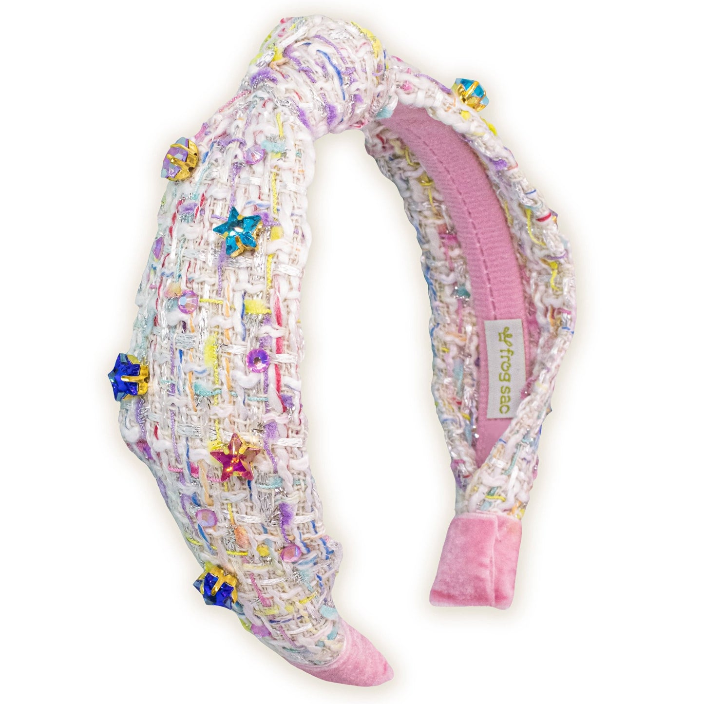 Embellished Knot Headband - Tweed Star Rhinestone Charms - Bria Blair Creative