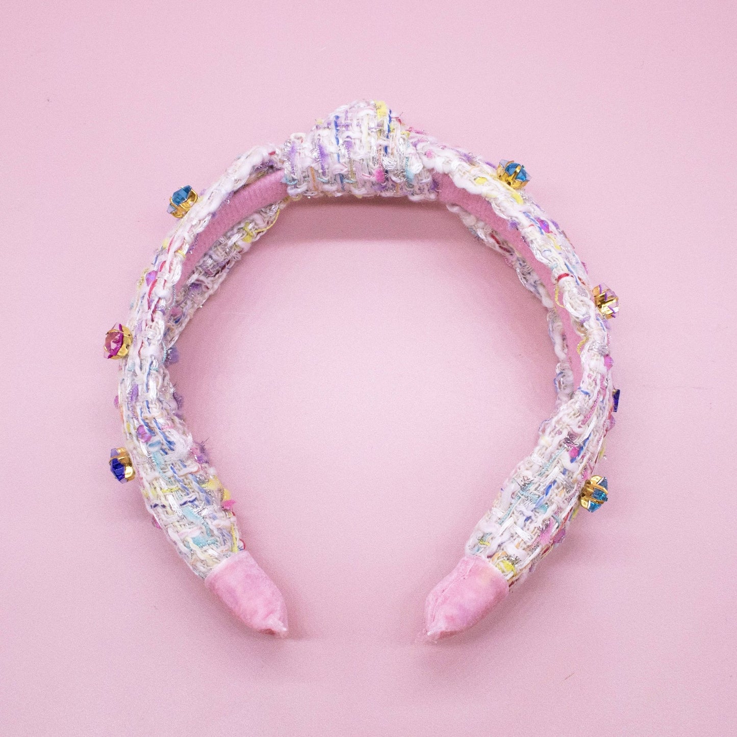 Embellished Knot Headband - Tweed Star Rhinestone Charms - Bria Blair Creative