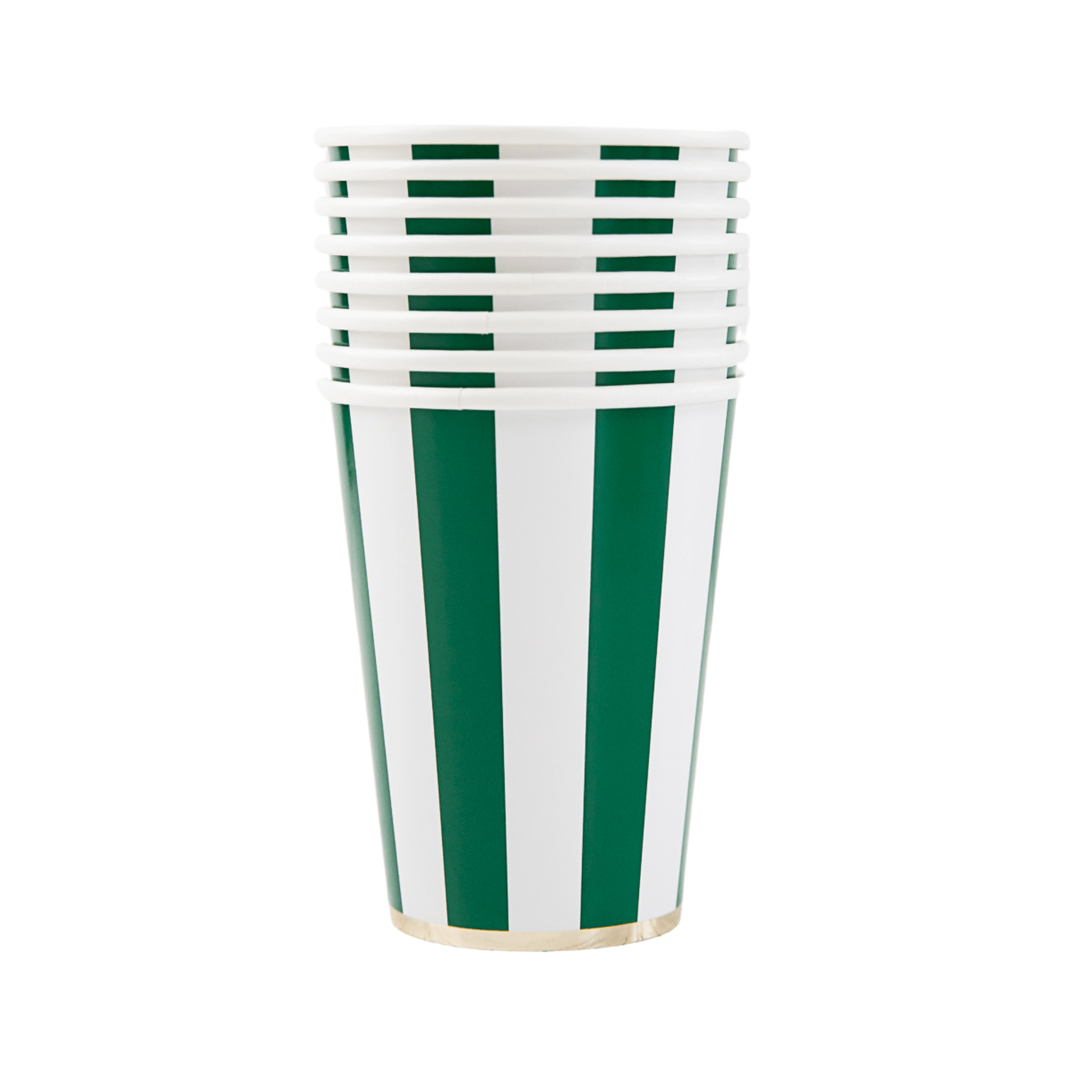 EMERALD GREEN CABANA STRIPE CUPS - Bria Blair Creative