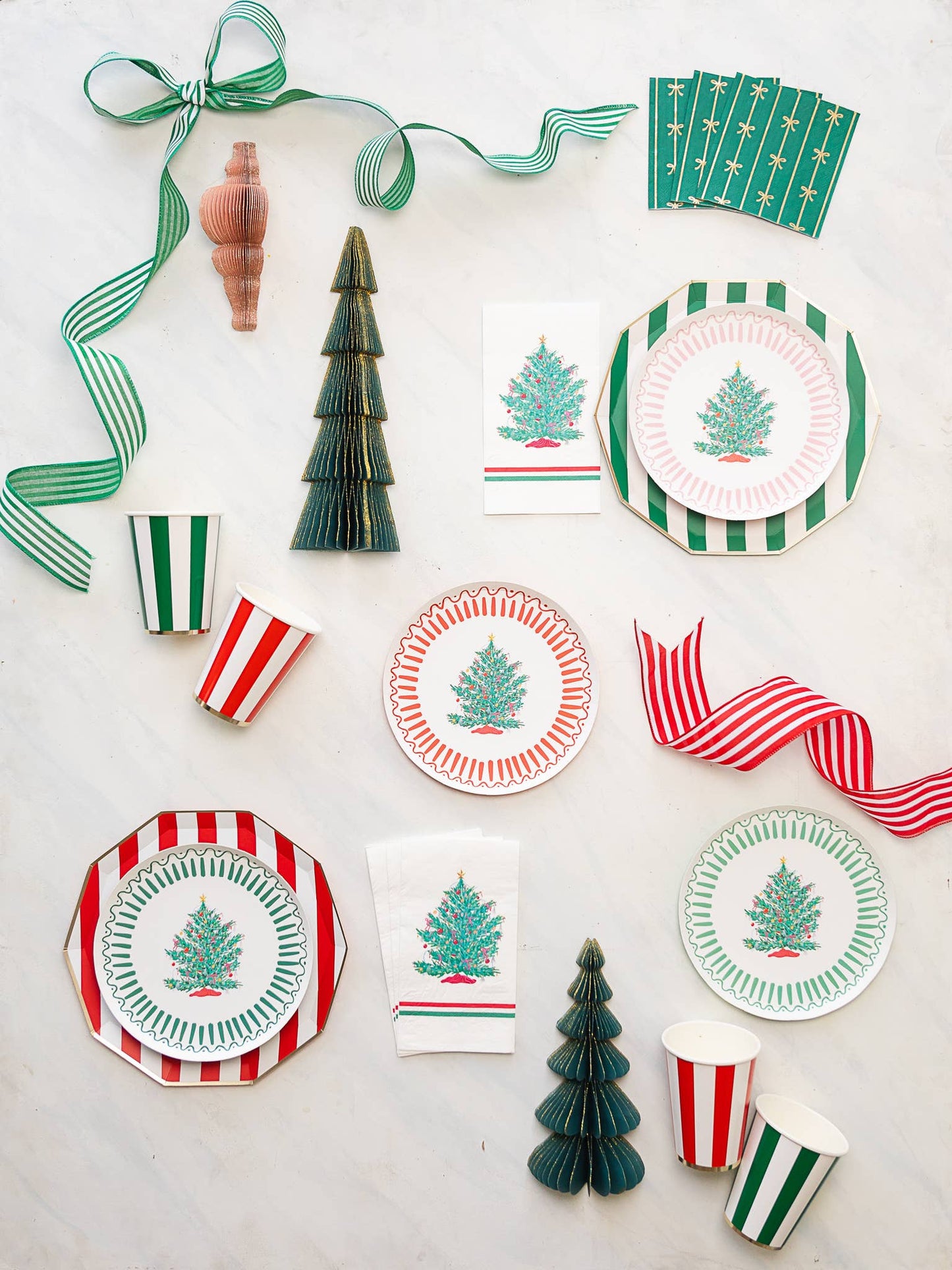 EMERALD GREEN SIGNATURE CABANA STRIPE PLATES - Bria Blair Creative